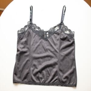 Vintage Black Lace Slip Cami Size Medium